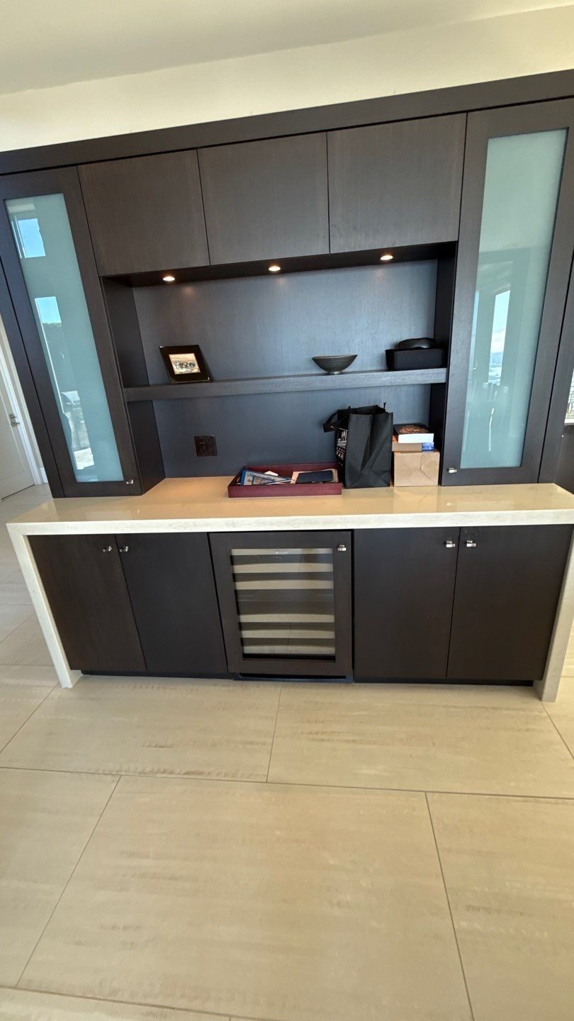 Matched dark espresso kitchen cabinets — Abbotsford, BC